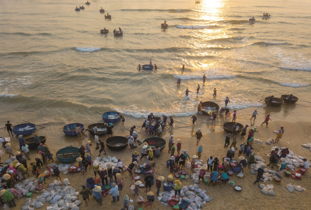 Chợ cá ở biển Bình Minh. Ảnh: Báo Quảng Nam.