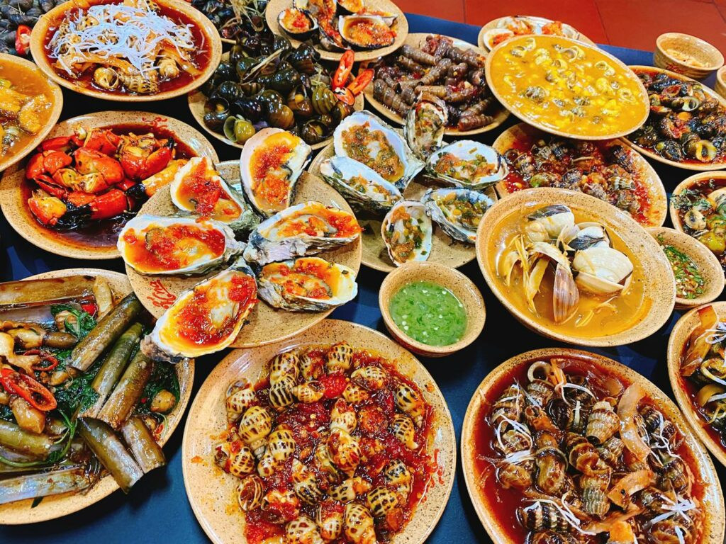 Các món hải sản được chế biến đa dạng